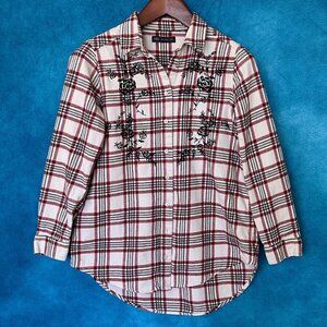 M&S (Marks & Spencers) Embroidered Button Shirt, US Size 8
